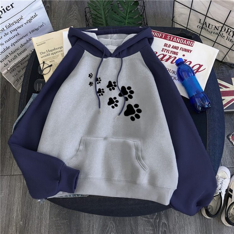 Women Cartoon Cat Paws Hoodie - Image 5