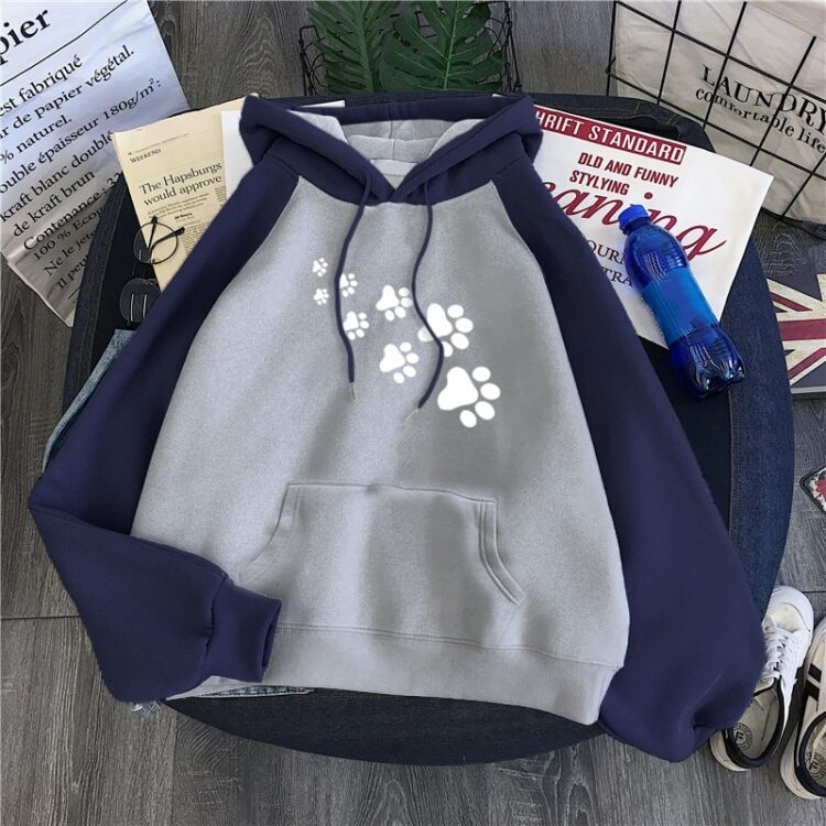 Women Cartoon Cat Paws Hoodie - Image 6